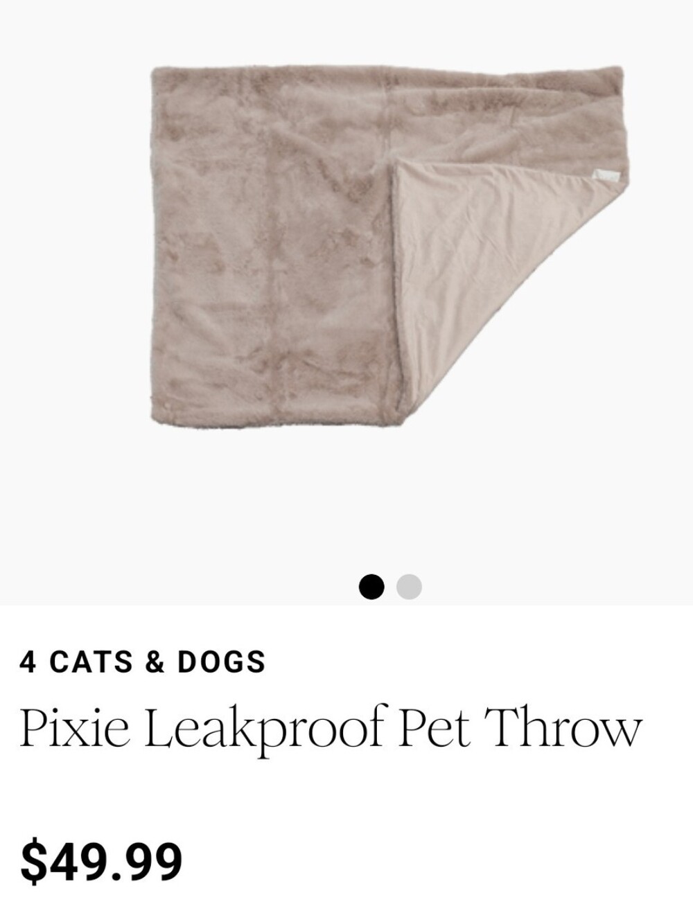 4 Cats & Dogs Pixie Leakproof Pet Throw - Rose Pink